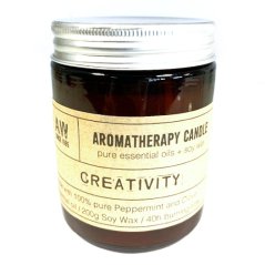 Aromaterapeutická sójová sviečka - Kreativita (mäta a klinček)