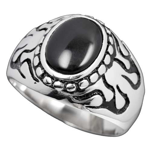 Prsteň z chirurgickej ocele - Black Soul - Veľkosť prsteňa: 62