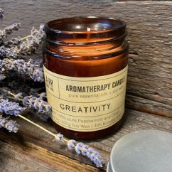 Aromaterapeutická sójová sviečka - Kreativita (mäta a klinček)