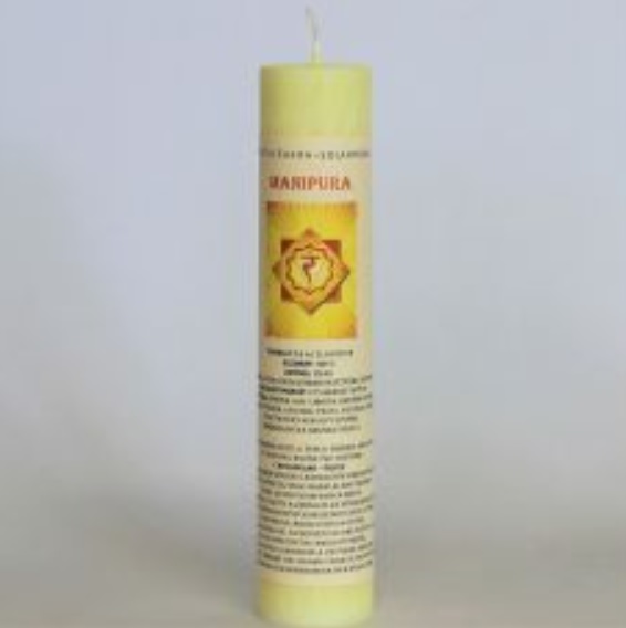 Čakrová sviečka - 3. čakra (MANIPURA) - Rozmer: 47x220 mm
