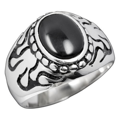 Prsteň z chirurgickej ocele - Black Soul - Veľkosť prsteňa: 62