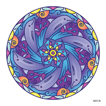Slnečná nalepovacia zvieracia mandala - M031 - Priemer: 17 cm