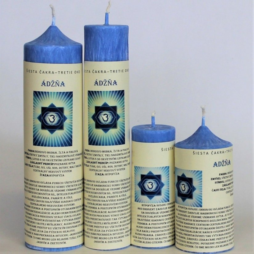 Čakrová sviečka - 6. čakra (ADŽŇA)