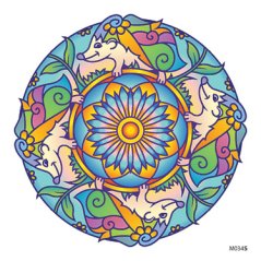 Slnečná nalepovacia zvieracia mandala - M034