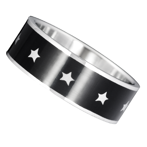 Prsteň z chirurgickej ocele - Hviezda - Veľkosť prsteňa: 66