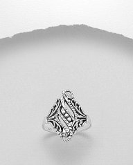 Strieborný prsteň - Ornament