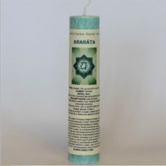 Čakrová sviečka - 4. čakra (ANAHÁTA) - Rozmer: 47x220 mm